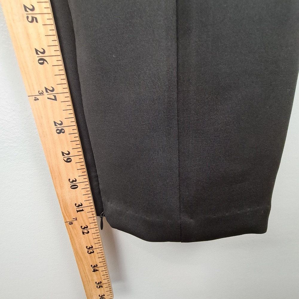 Good American Scuba Pintuck Slim Flare Trousers Size 0 Black High Rise Side Zip - Picture 6 of 11